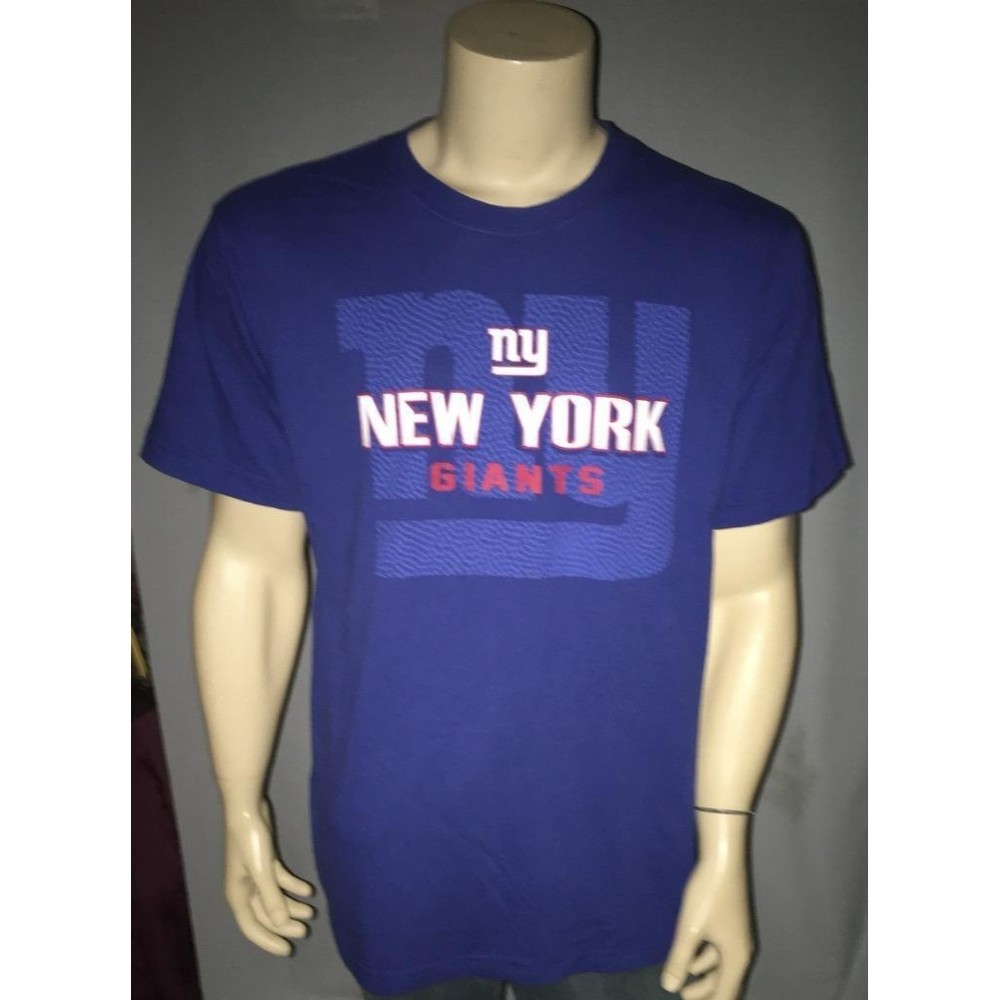 Reebok NY GIANTS Football T Shirt Royal Blue Mens XL